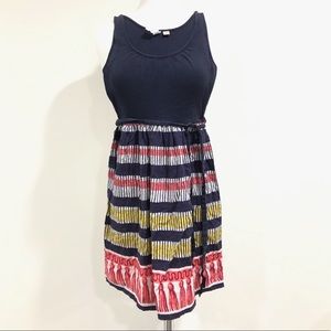 ANTHROPOLOGIE ELOISE Stripe Tassel Pattern Dress
